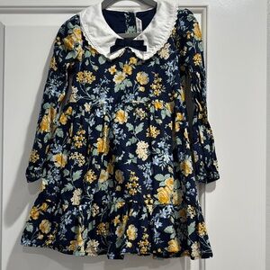 Janie and Jack Floral Kids Dress with Peter Pan Collar